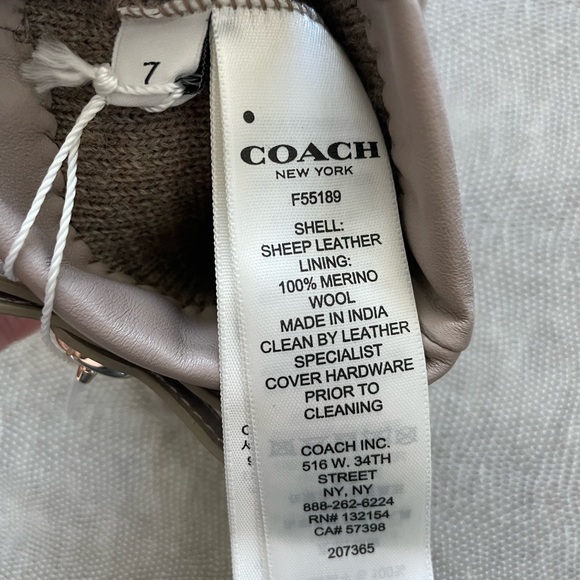 Coach soft leather gloves with bow detail NWT - Picture 5 of 6